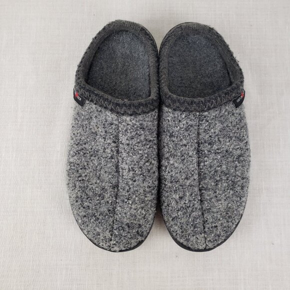 Haflinger Clog Slippers 41 Gray Wool Felt Slip On Indoor Outdoor Comfort Shoes - Picture 2 of 9
